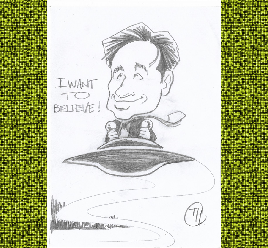 drawing of Maurizio Di Bona - David Duchovny