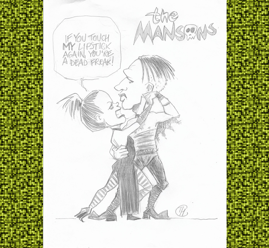 drawing of Maurizio Di Bona - Shirley and Marilyn Manson