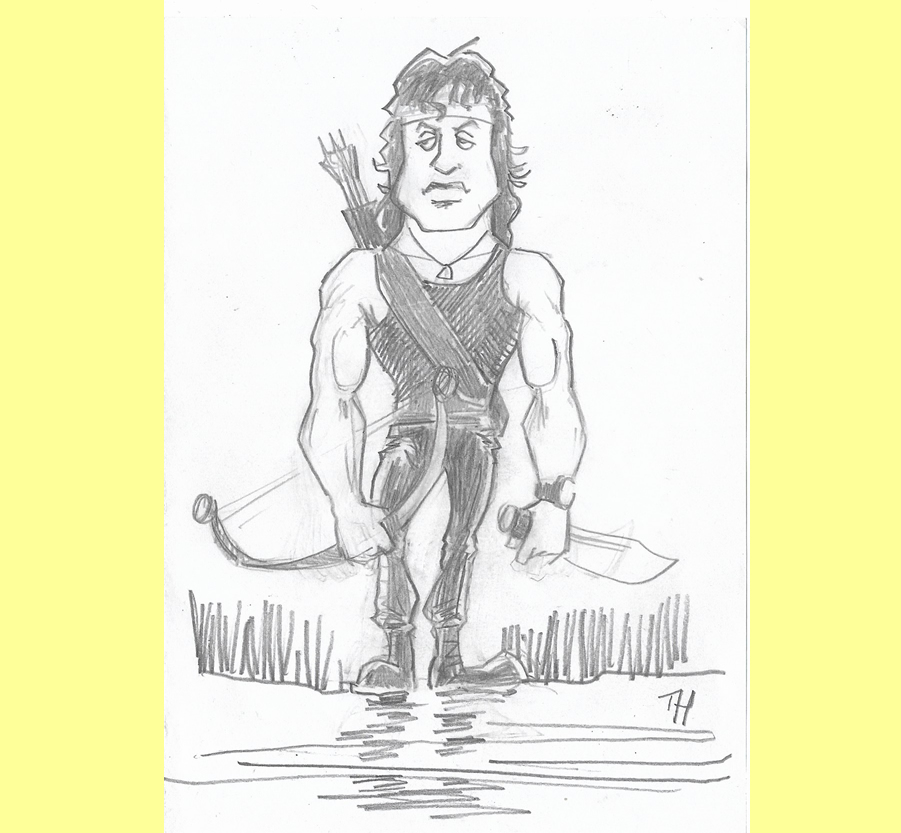 drawing of Maurizio Di Bona - Rambo