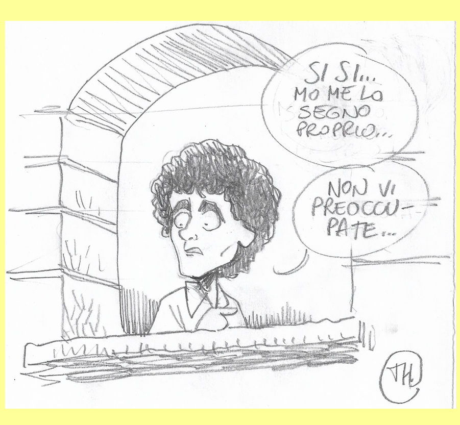 drawing of Maurizio Di Bona - Massimo Troisi